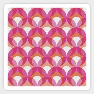 Mod Circles Pink and Orange Sticker